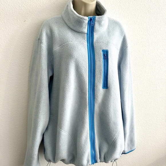 Outdoor Voices Women's Light Blue Fleece Jacket mid weight Sz XL winter warm - Picture 6 of 9